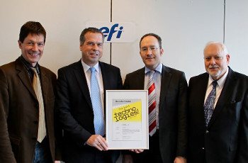 Marc Verbiest (left), Georg Hollenbach, Bernhard Niemela and Kurt K. Wolf with the International Print Technology Award 2012-2013.